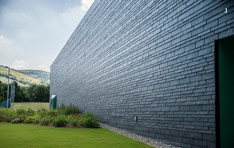 Dynamische Deckung Fassade ohne Fenster