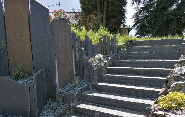 Treppe Schieferquarzit Blockstufen