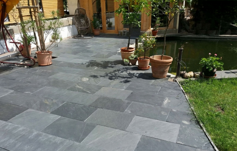 Schiefer anthrazit Boden