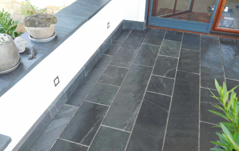 Schiefer anthrazit Terrassenboden