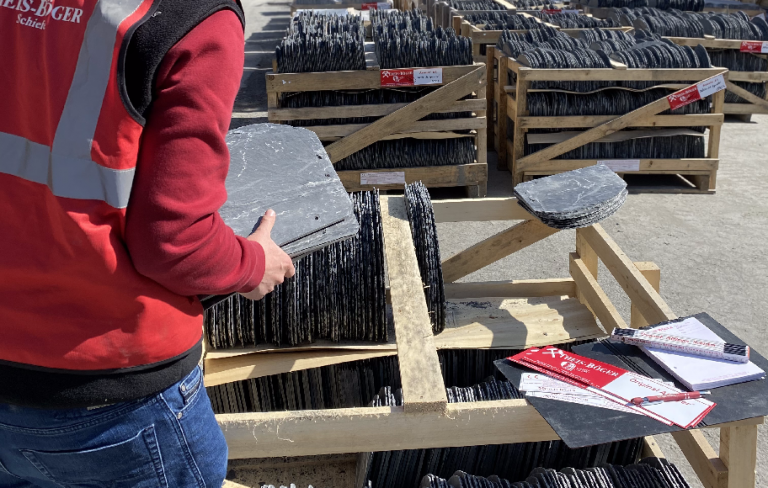 Schiefer packen und sortieren